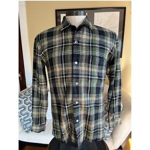 VTG Yohji Yamamoto Pour Homme Wool L/S Button-up Shirt Green Plaid Japan